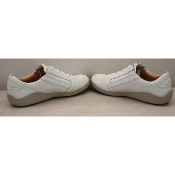 Clarks 26184080 Women Sz 7M Off-White Leather Bryianne Bayla Round Toe Shoes - Picture 9 of 12